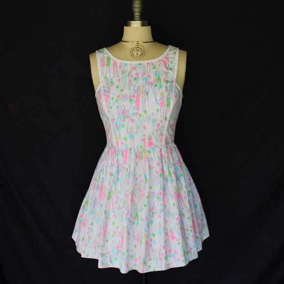 Rare Lilly Pulitzer Sandrine fit & flare Balloon resort white Pop beaded dress - Picture 4 of 11